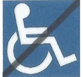 Barred disabled person logo